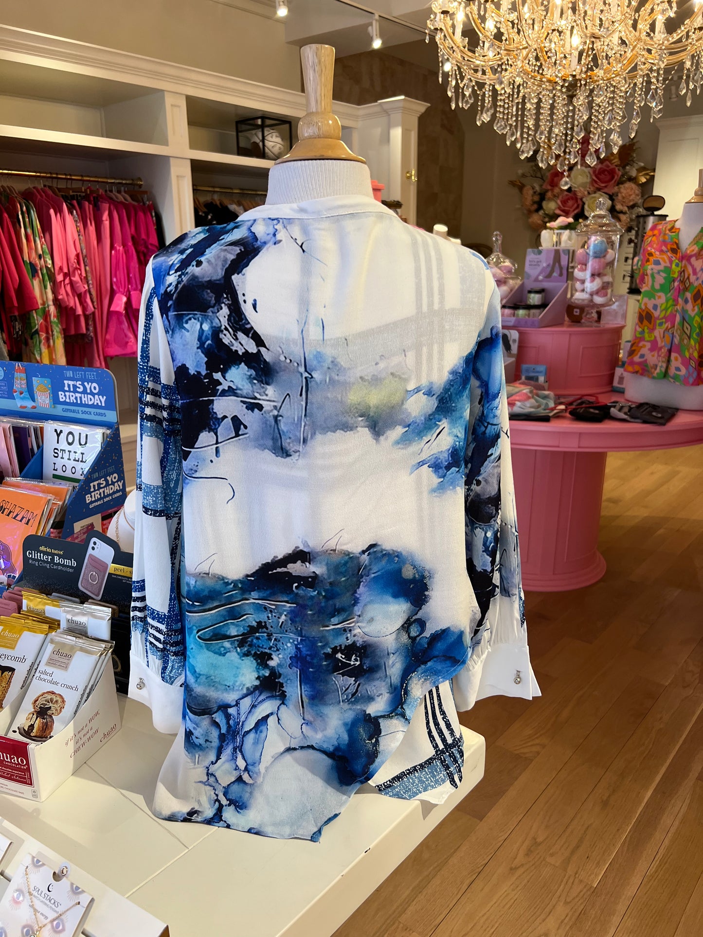 Blue Mixed Media Top