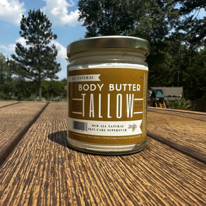 Tallow Body Butter, All Natural Grass Fed Beef Tallow Moisturizer with Vitamin E and Jojoba Oil