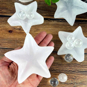 Crystal Star Selenite Reiki Charging Bowl Altar Plate
