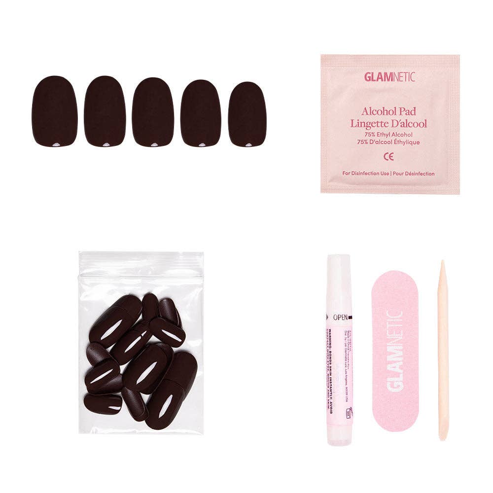 Bark Brown Press-On Nails | Fall Solids | Short Round