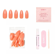 Load image into Gallery viewer, Soft Tangerine Press-On Nails | Medium Almond Solid Nail
