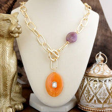 Load image into Gallery viewer, Prism Drift – Marbled Acrylic Stone Lariat Necklace
