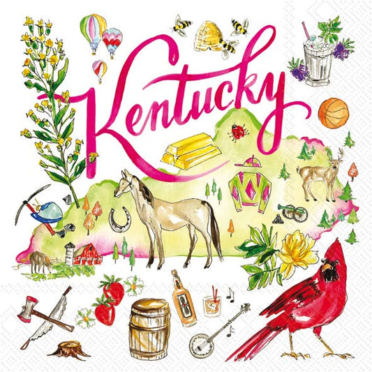 Paper Cocktail Napkins 20 ct KY KENTUCKY State Collection