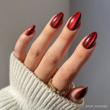 Load image into Gallery viewer, Ruby Slipper Press-On Nails | Short Almond Sparkle Red
