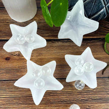 Load image into Gallery viewer, Crystal Star Selenite Reiki Charging Bowl Altar Plate
