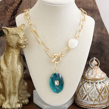Load image into Gallery viewer, Prism Drift – Marbled Acrylic Stone Lariat Necklace
