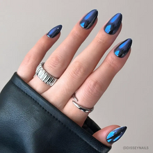 Load image into Gallery viewer, Blue Steel Press-On Nails | Short Almond Metallic Blue

