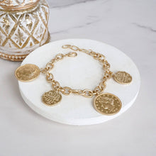 Load image into Gallery viewer, Boho Coin Charms Statement Necklace – Gold Tone
