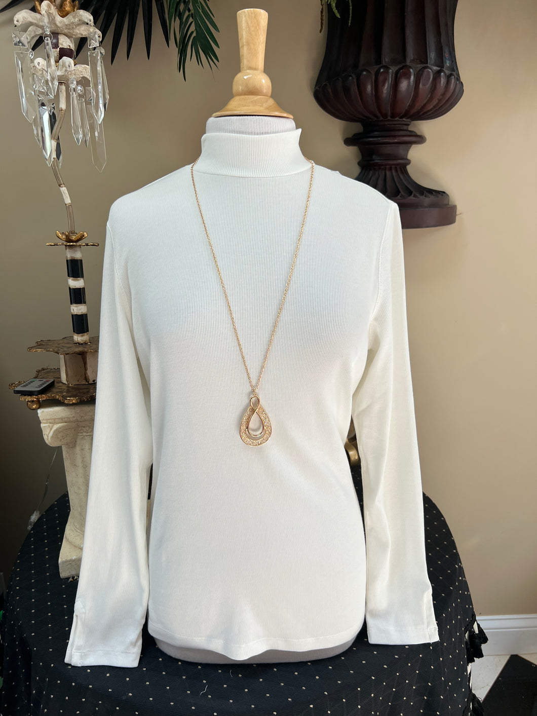 Ivory Long Sleeve Mock Neck