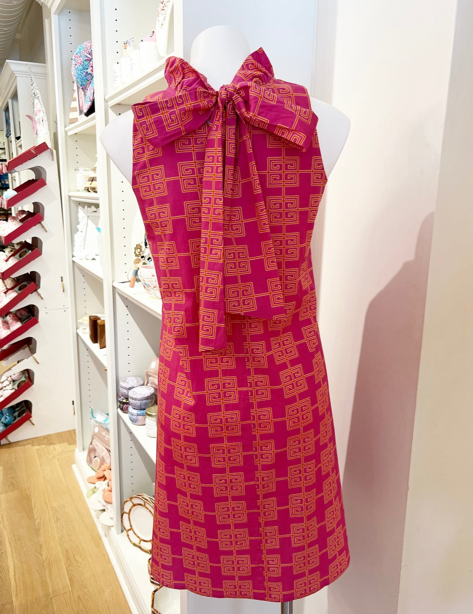 Pink & Orange Greek Swing Dress
