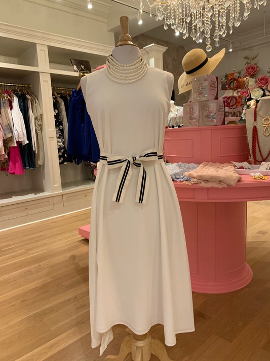 Ivory Woven Dress w/Belt