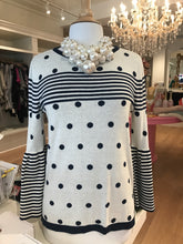 Load image into Gallery viewer, Polka Dots &amp; Stripes Bell Sleeve Sweater
