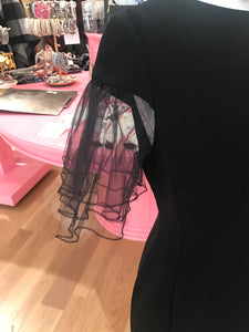 Black Sheath Dress w/Tulle Sleeves