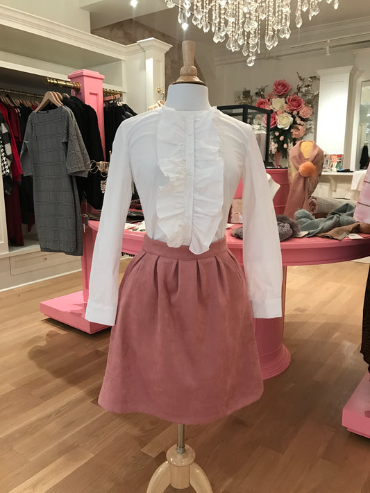 Pink Suede Skirt