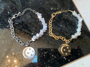 Pearl & Link Moon Star Bracelet