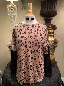 Curvy Pink Leopard Long Sleeve