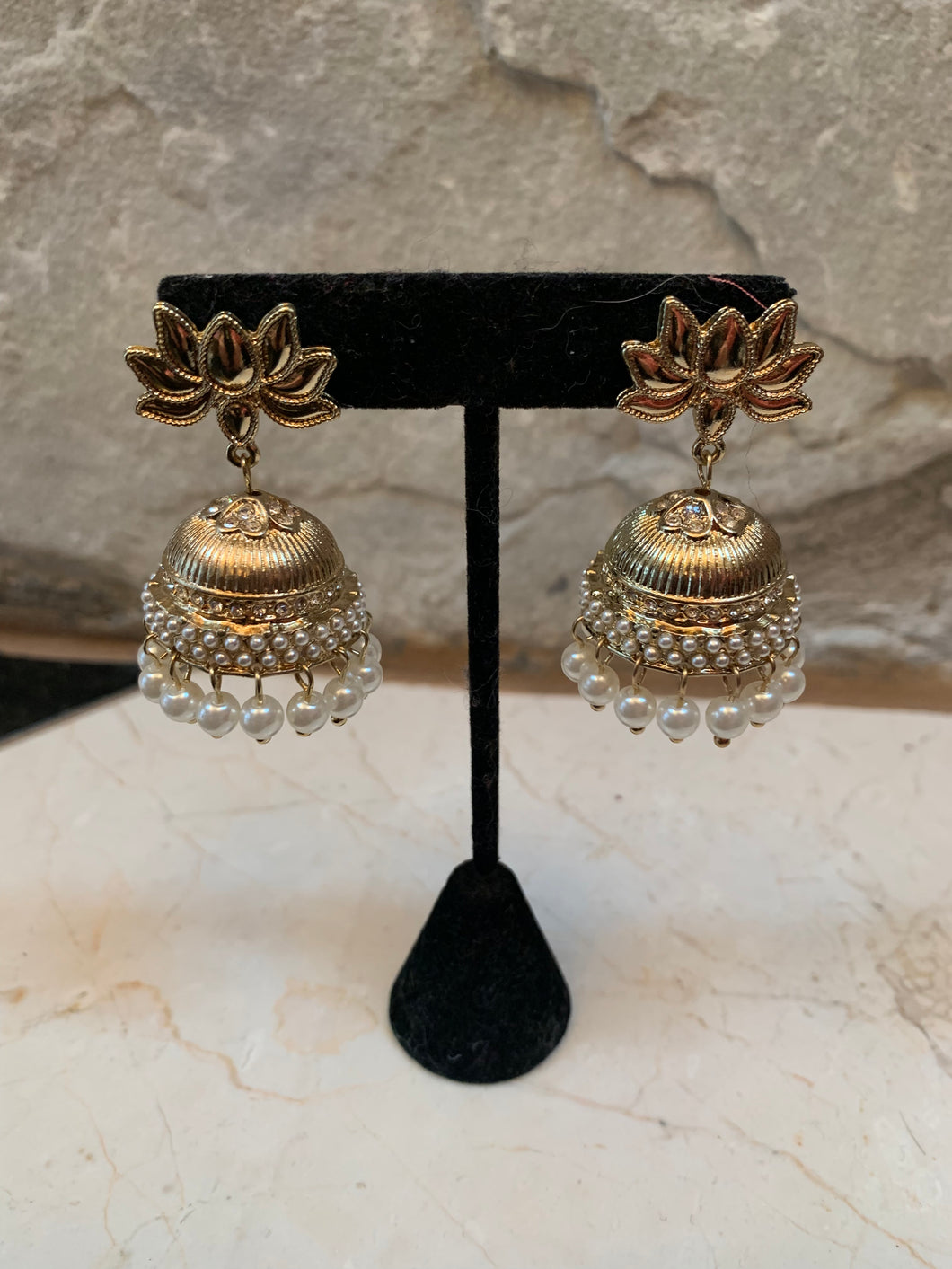 Gold & Pearl Chandelier Earring