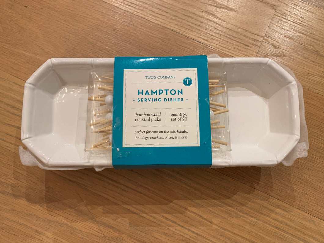 Bamboo Ceramic Serving Dish