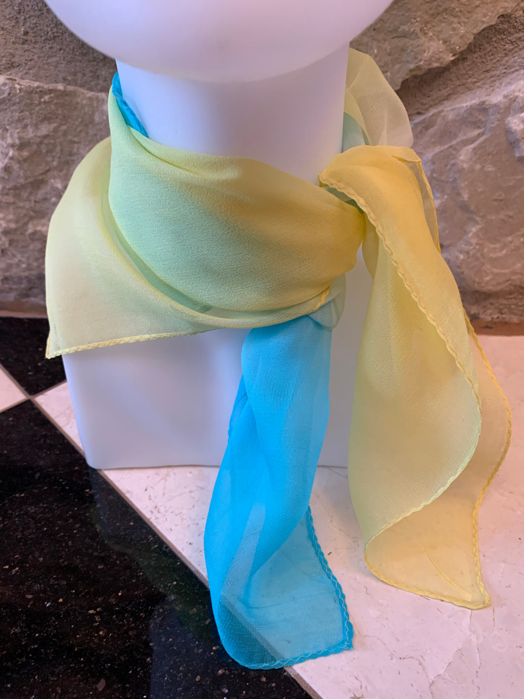 Yellow & Teal Neck Scarf
