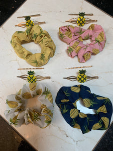 Pineapple Scrunchie & Hair Pin Set