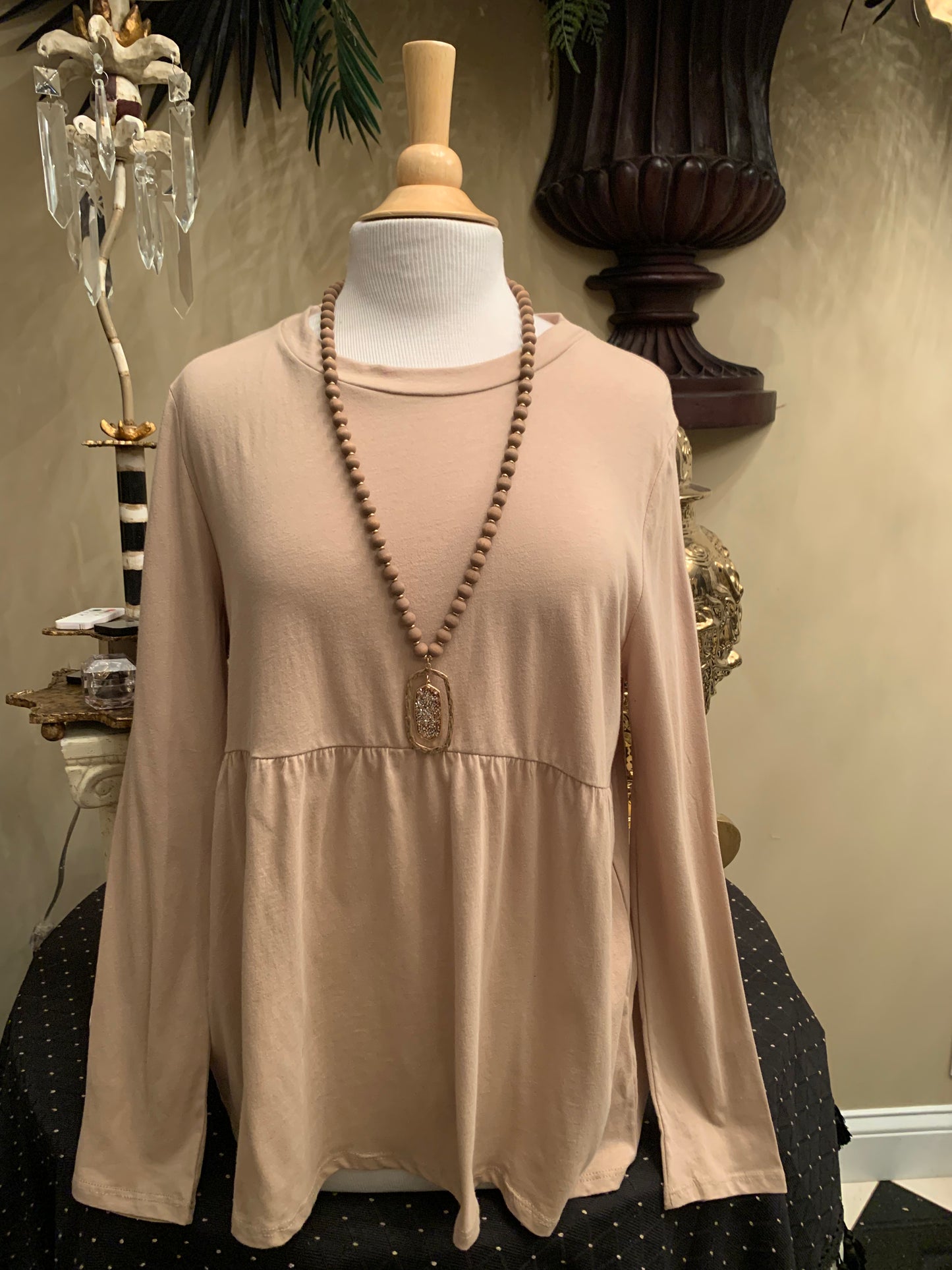 Taupe Long Sleeve Top