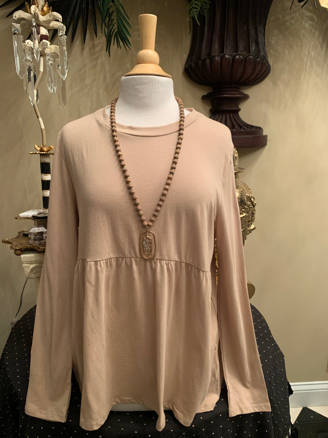 Taupe Long Sleeve Top
