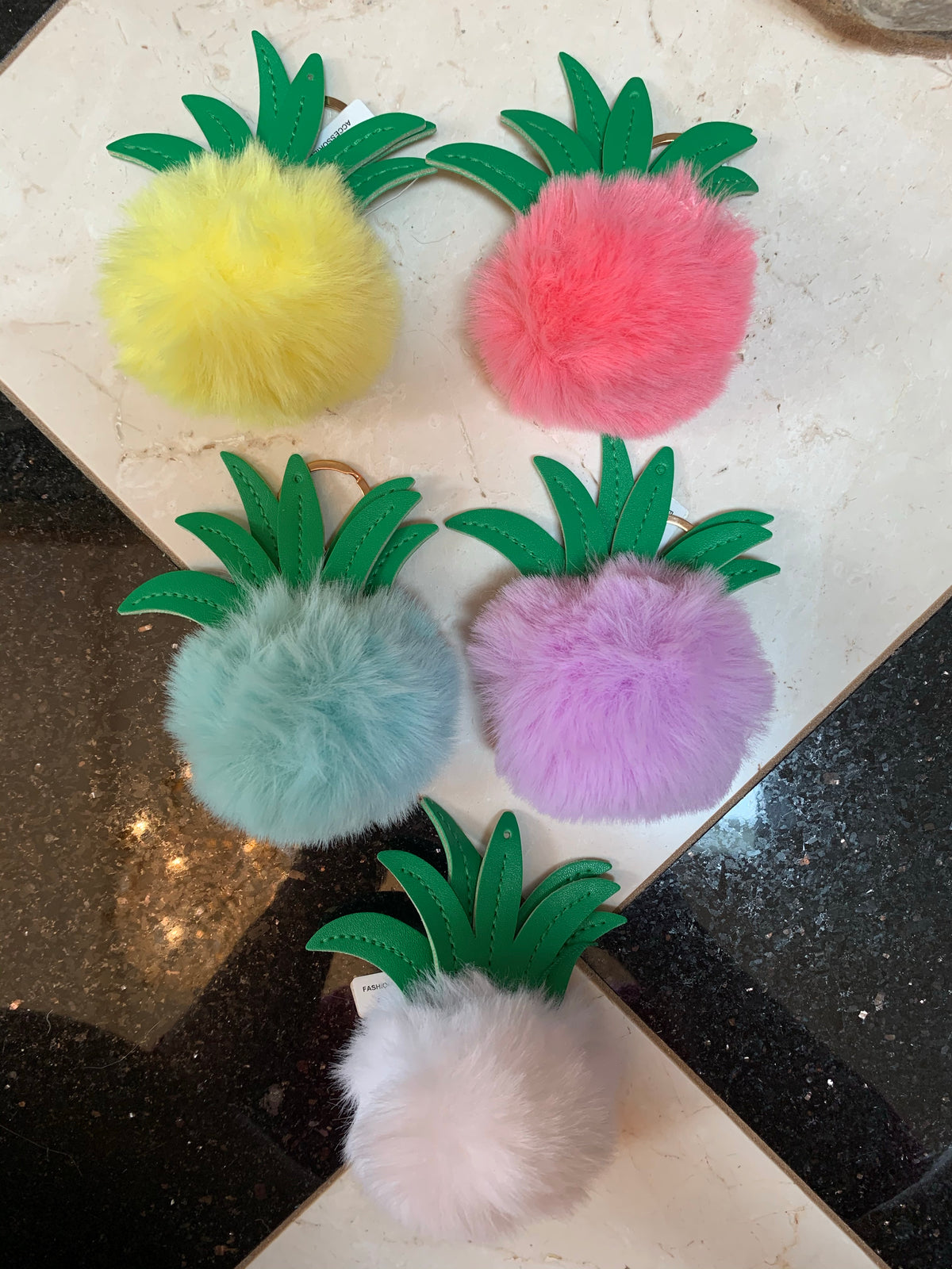 Fuzzy Pineapple Key Chain