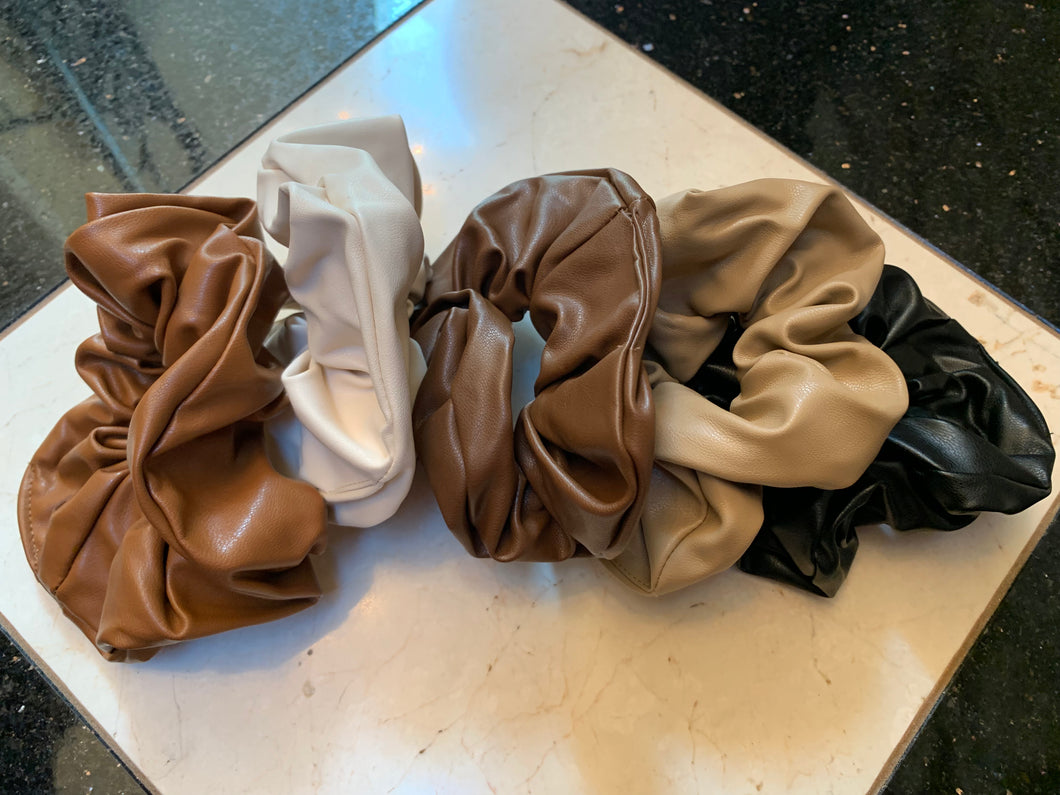 Vegan Leather Oversized Scrunchie