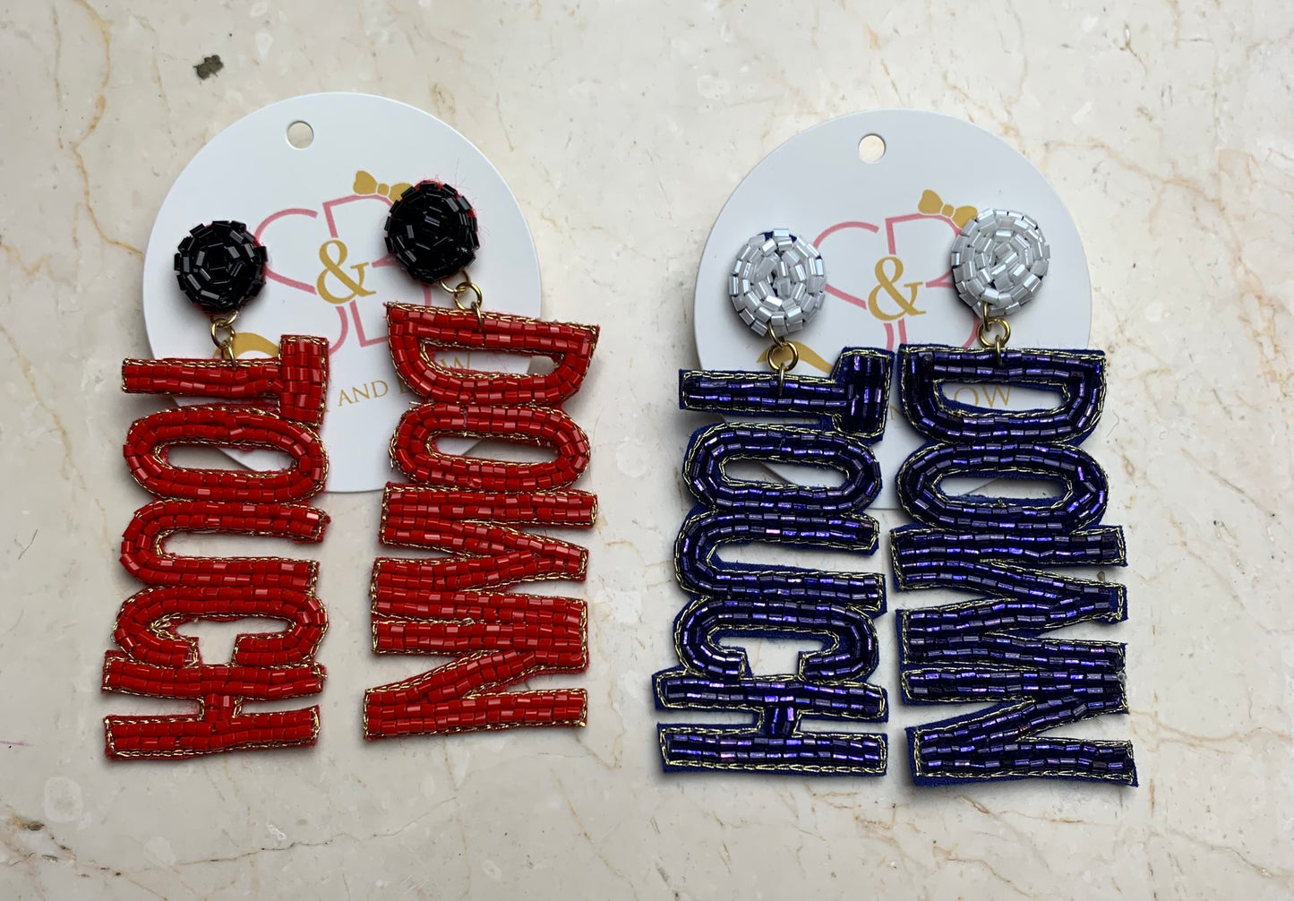 Touchdown Seed Bead Earrings