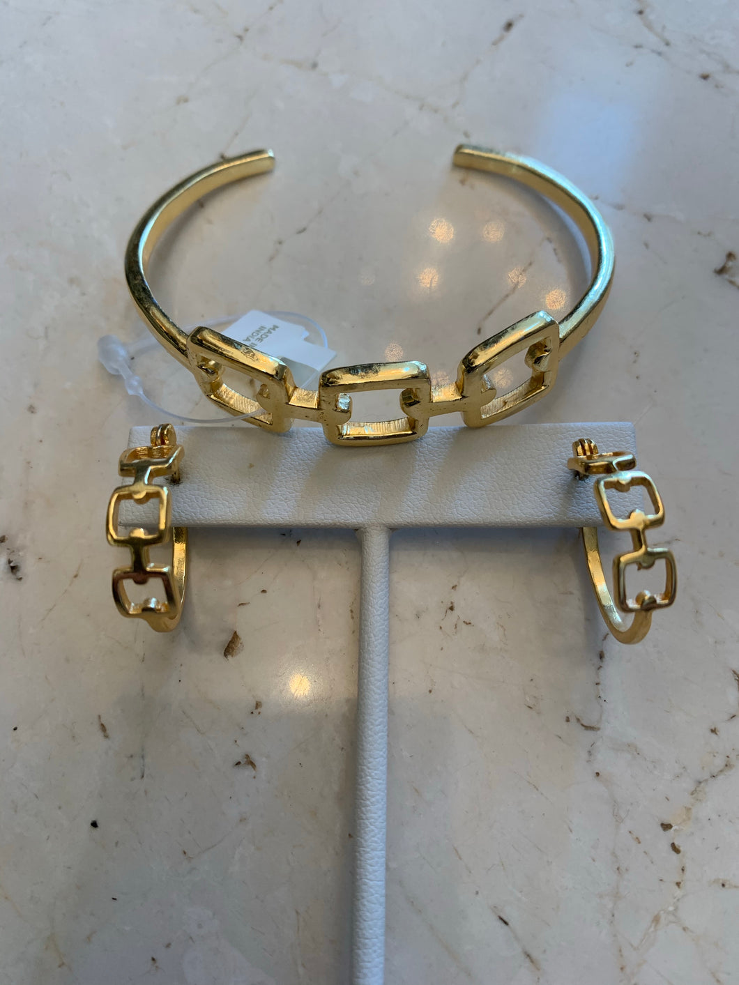Square Link Earring & Cuff Set