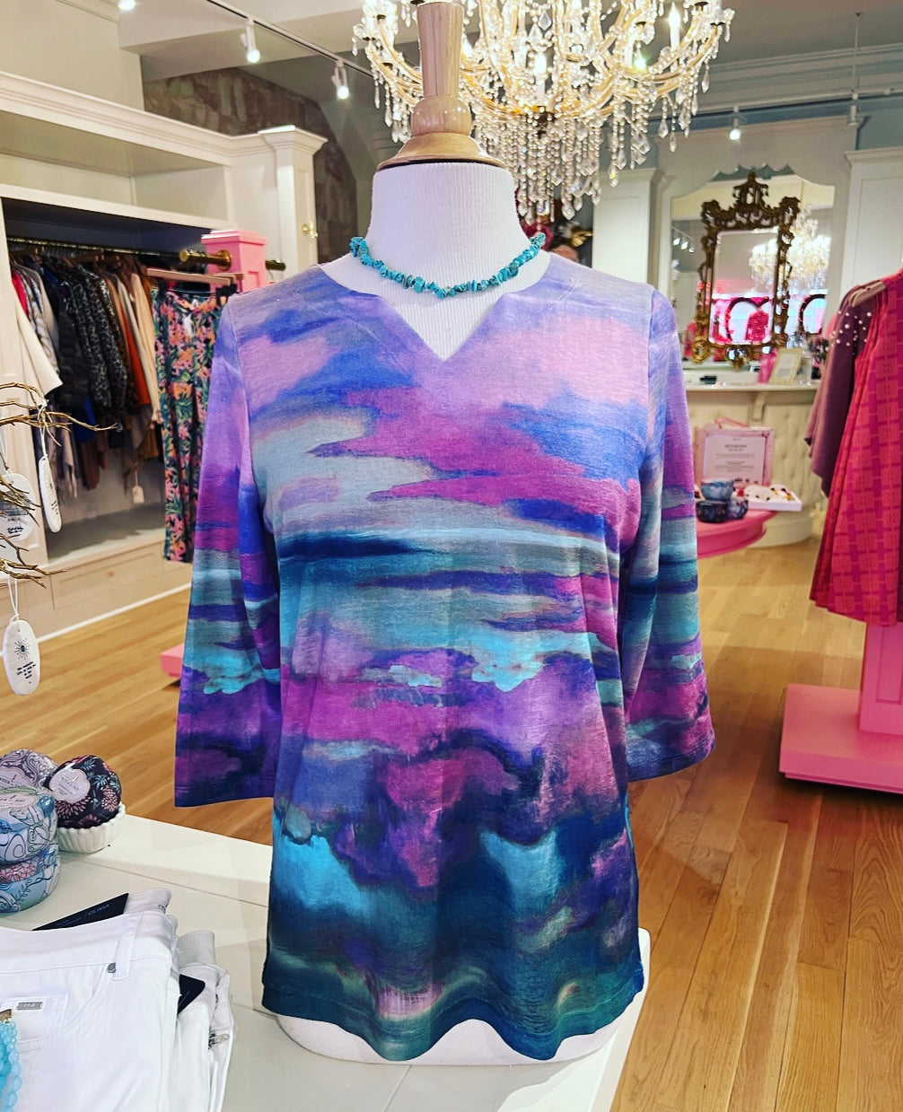 Jade Sky 3/4 Length Top