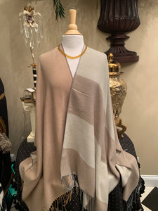 Neutral Color Block Cape