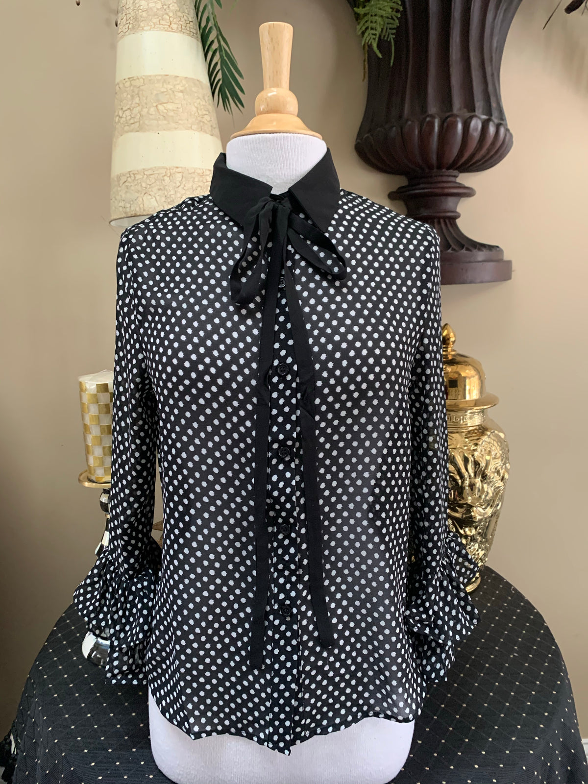 Black & White Polka Dot Top