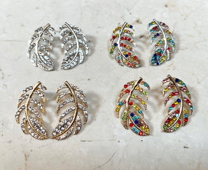 Feather & Rhinestone Earrings
