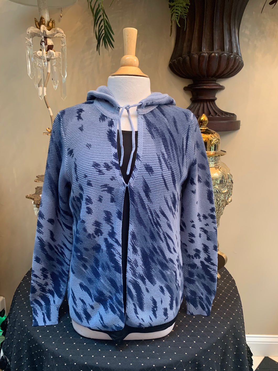 Blue Animal Print Sweater