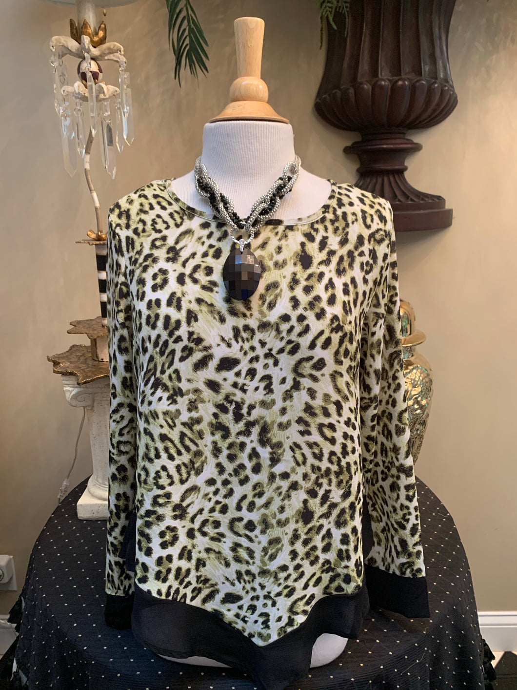 Green Leopard Poncho
