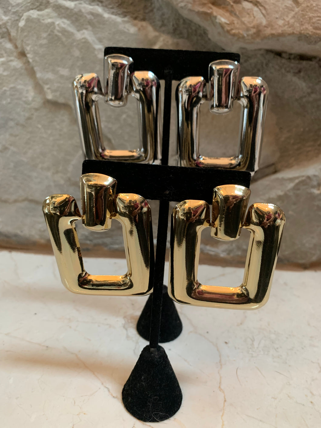 Metallic Door Hanger Earrings