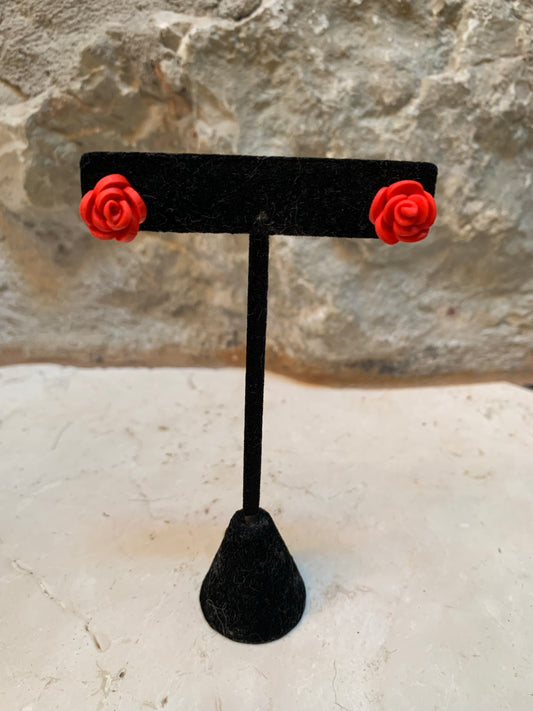 Rose Polymer Clay Earrings