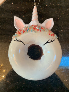 Unicorn Donut Ornament