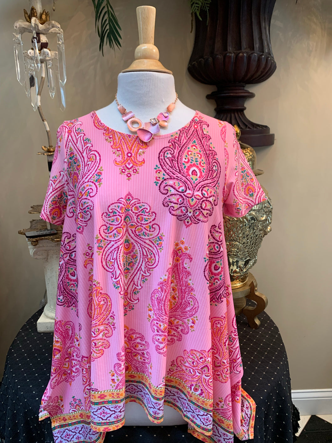 Pink Multi Handkerchief Top