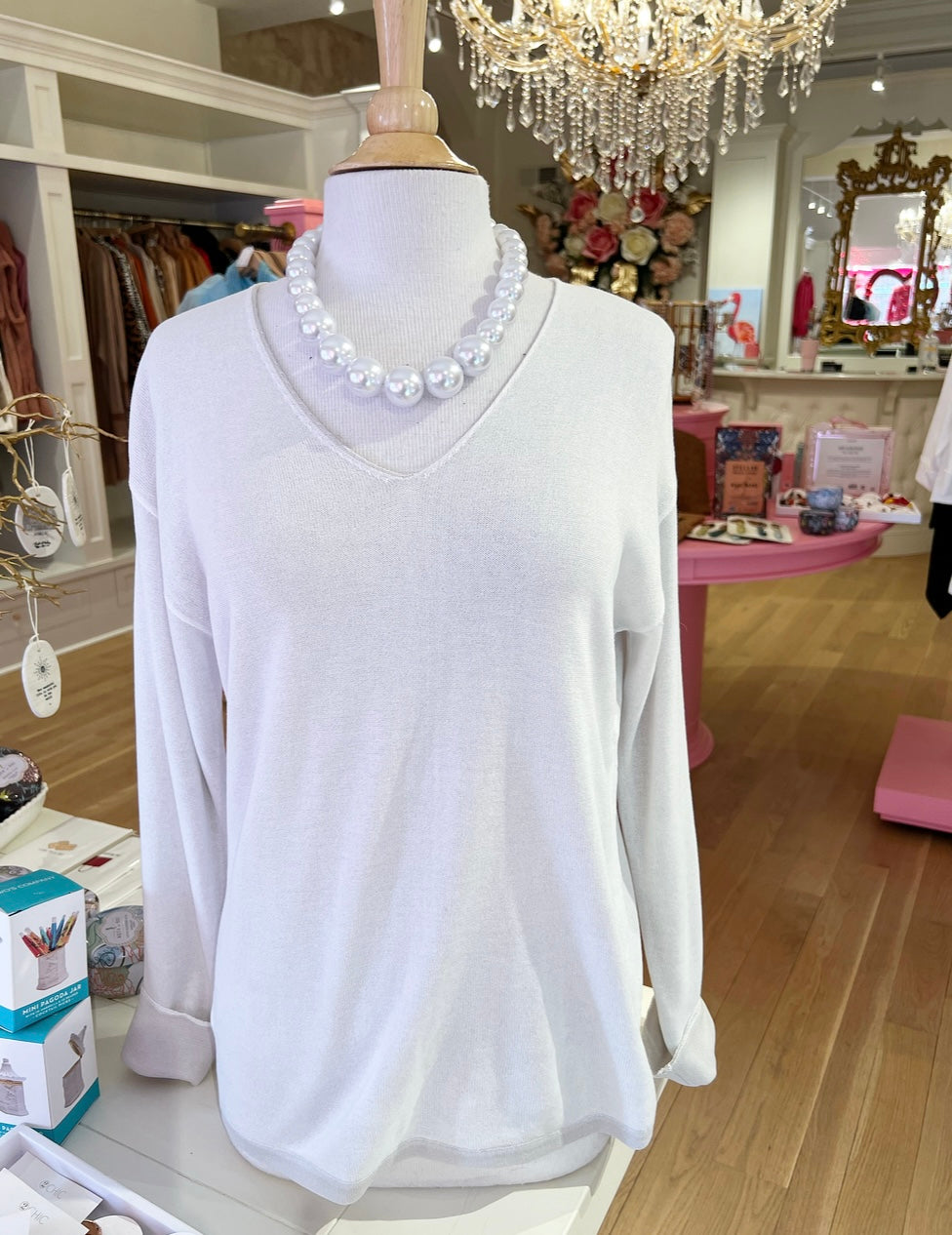White & Grey Reversible Sweater