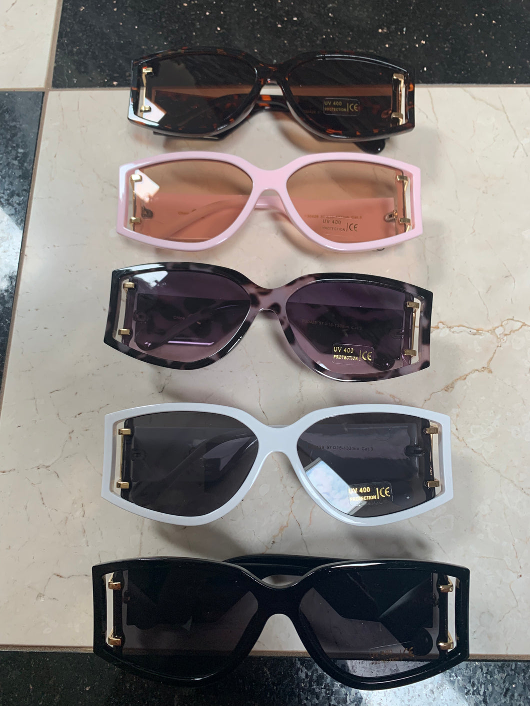 Butterfly Cut Thick Temple Sunglasses